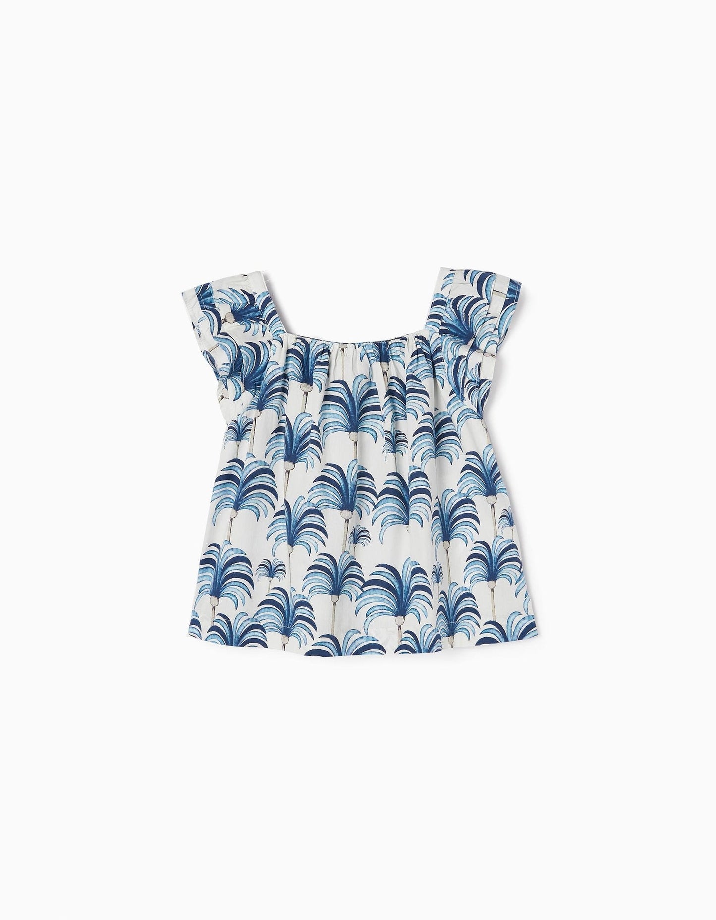 set short falda y blusa flores azules