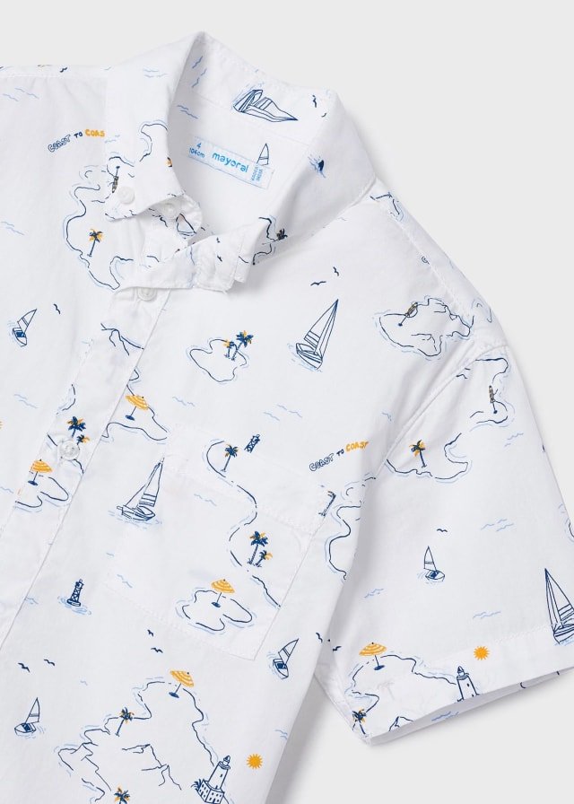 camisa manga corta estampado de barcos