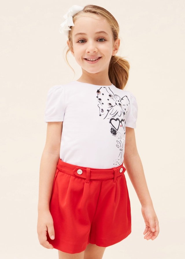 set playera corazón con short rojo