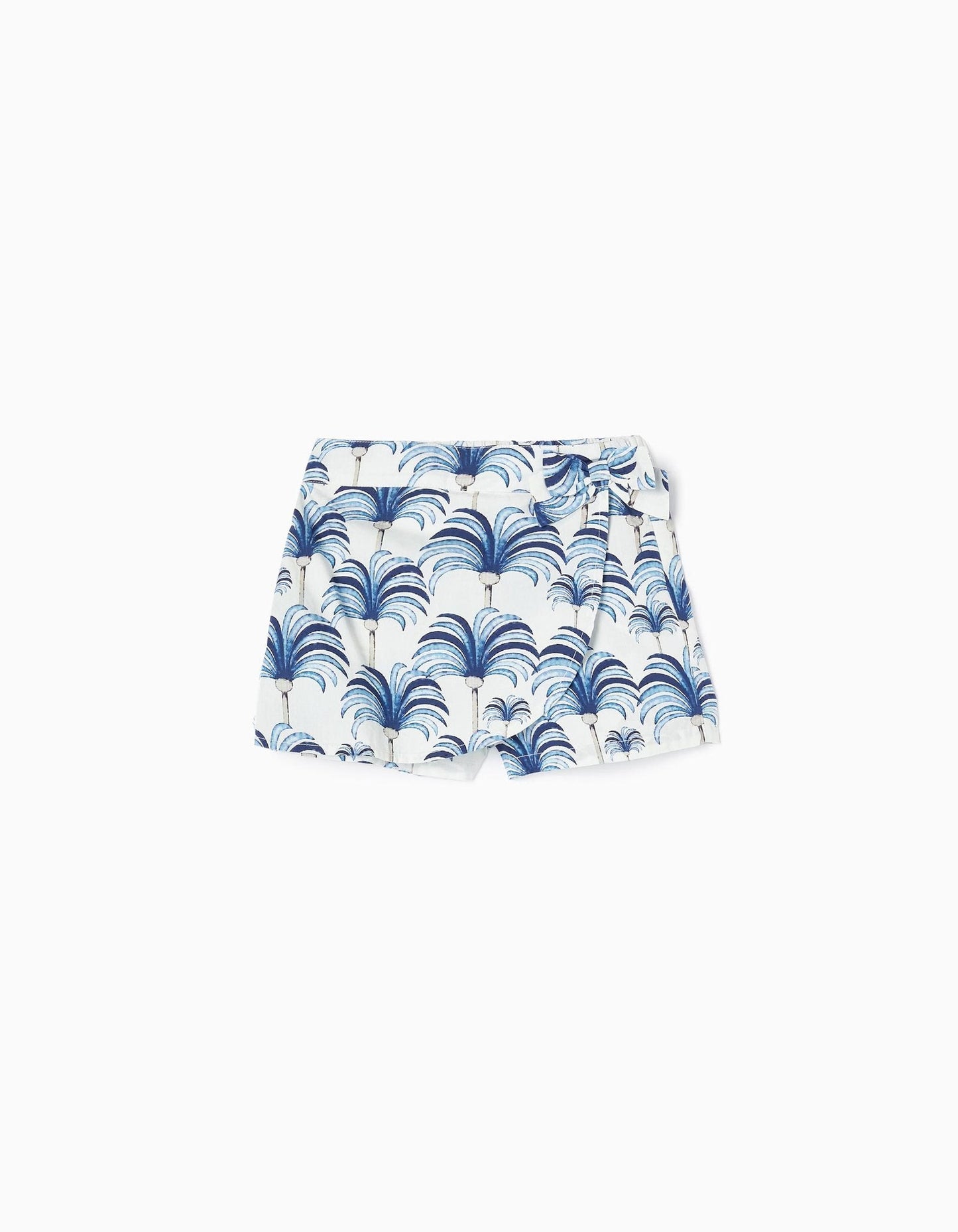 set short falda y blusa flores azules