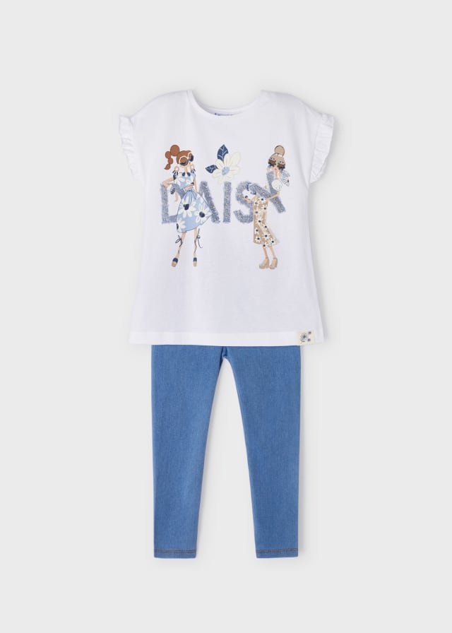 conjunto 2 piezas con legging denim