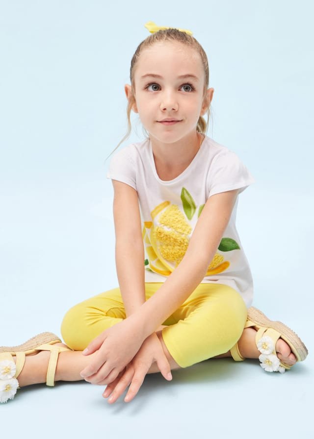 conjunto para niña de playera y legging limón