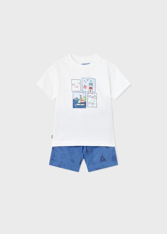 conjunto camiseta y short azul atlántico