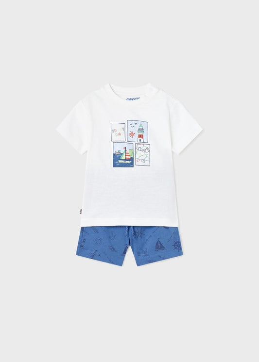 conjunto camiseta y short azul atlántico