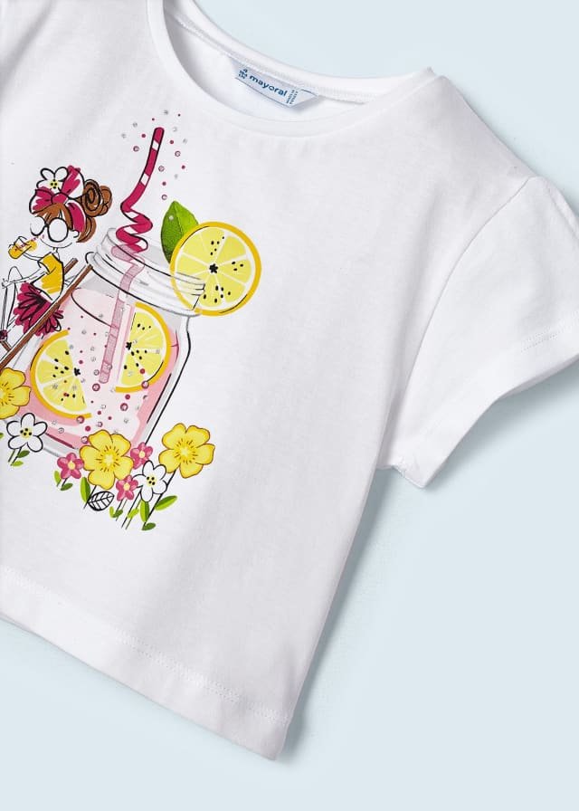 conjunto de playera y short rosa a juego para niña.