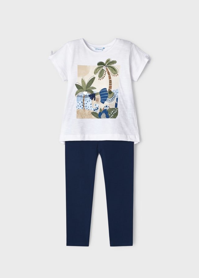 conjunto 2 piezas leggings y camiseta palmeras