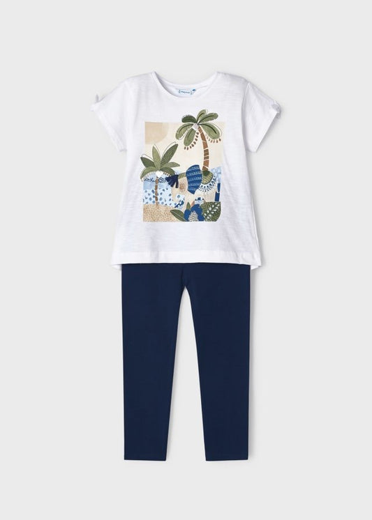 conjunto 2 piezas leggings y camiseta palmeras