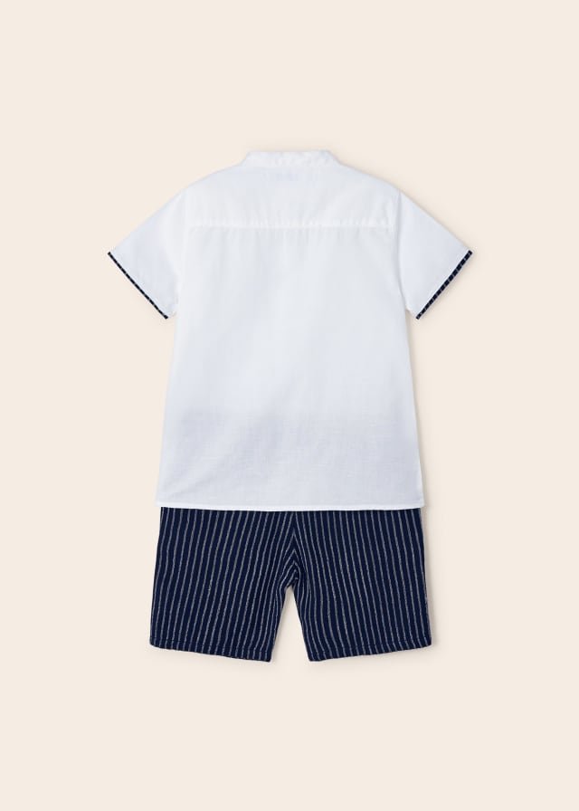conjunto de lino color marino para niño