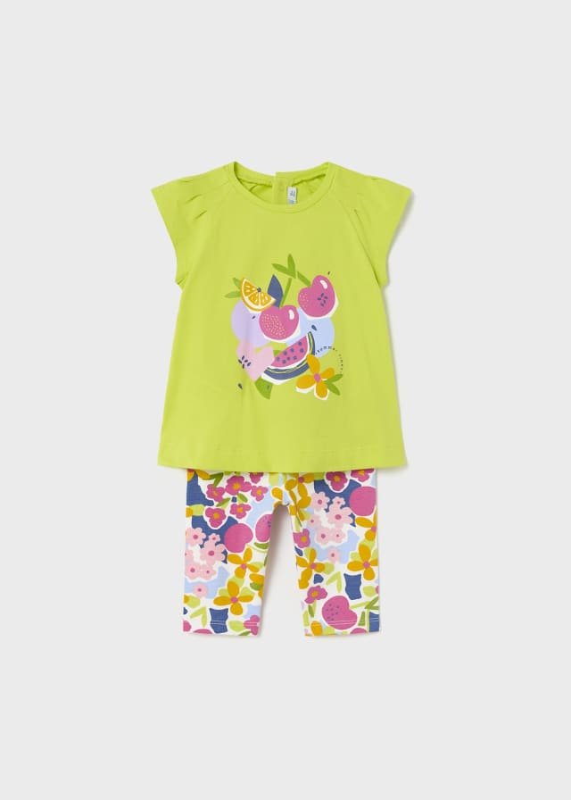 conjunto 2 piezas blusa con leggins flores