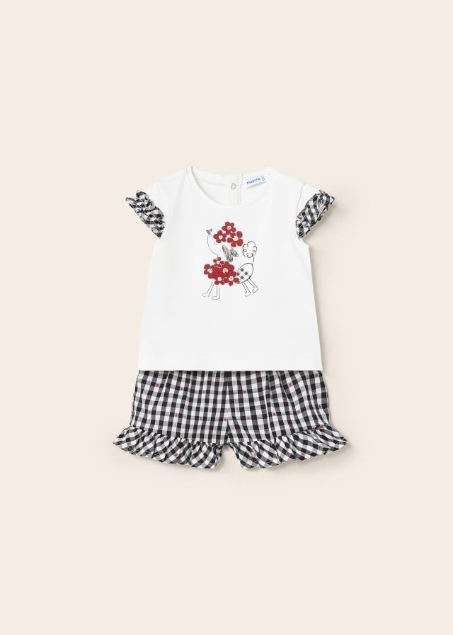 conjunto 2 piezas estampado cuadros