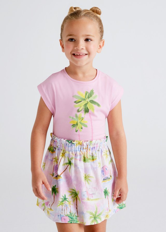 conjunto falda estampada niña