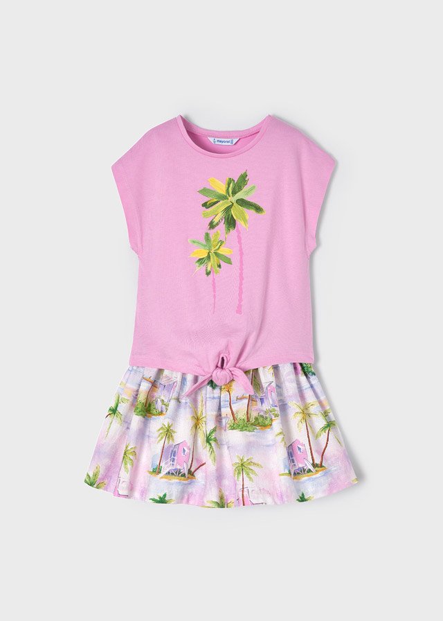 conjunto falda estampada niña