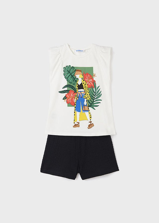 set mayoral camiseta con short color negro