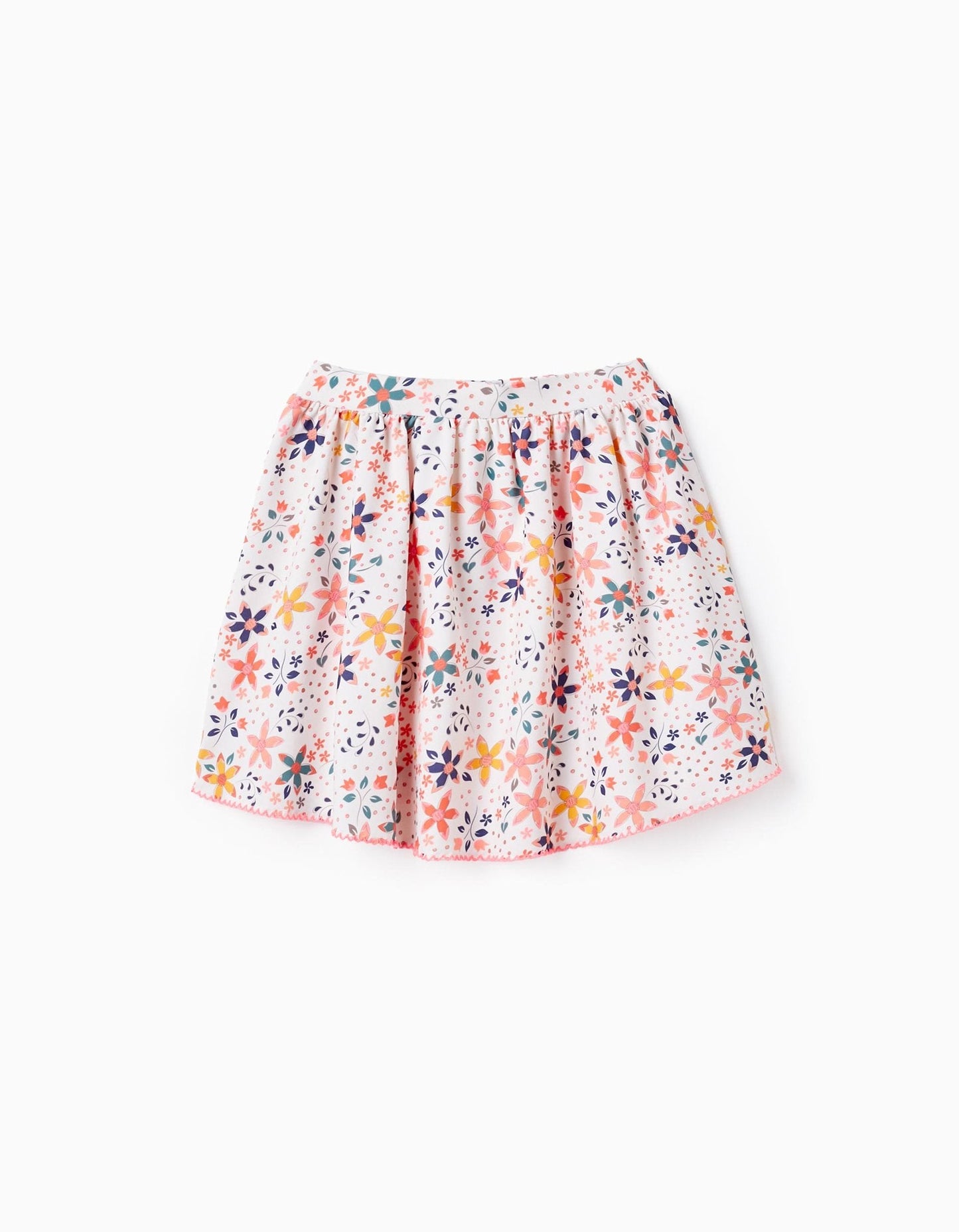 pareo con tela filtro uv, color blanco con flores de colores