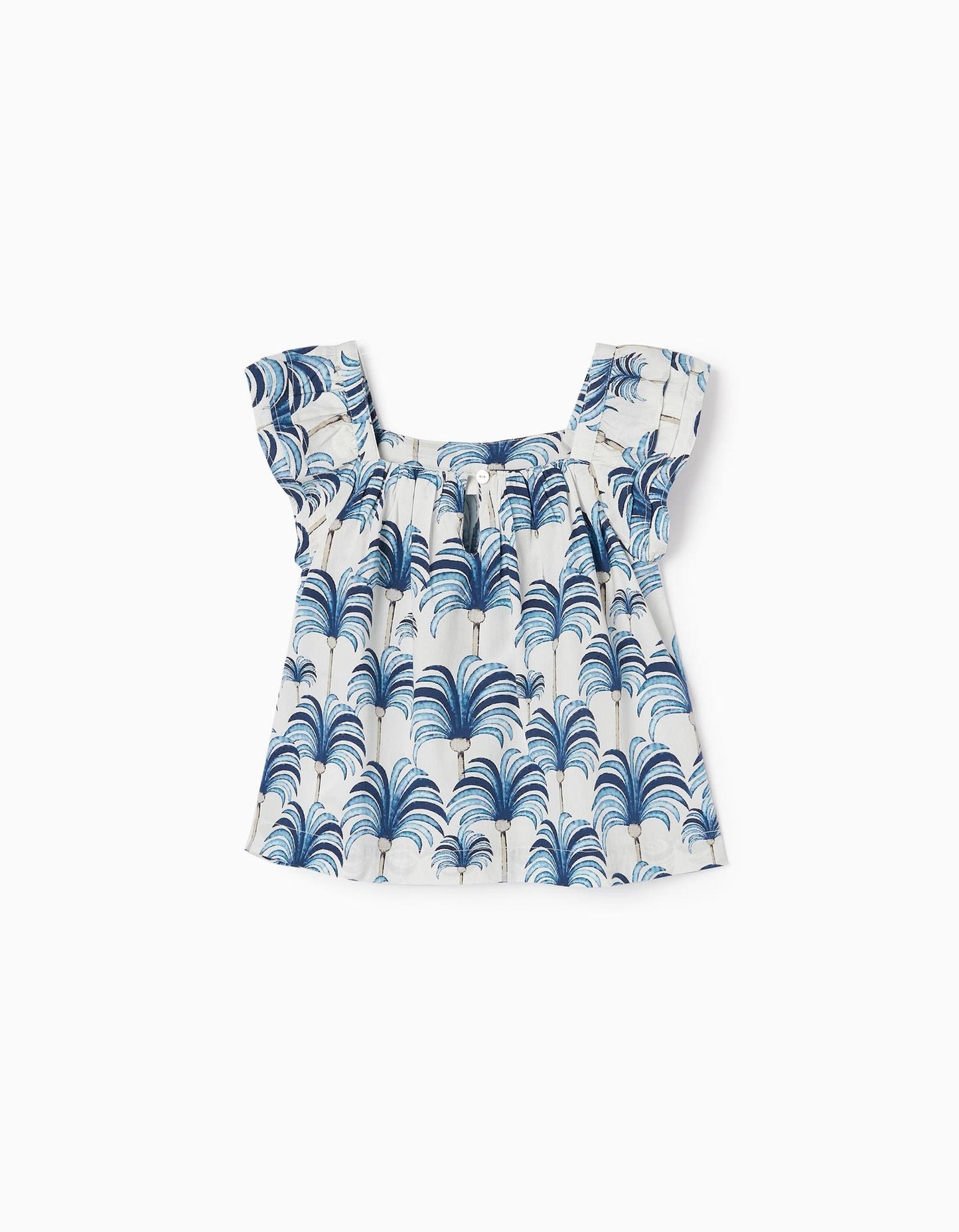 set short falda y blusa flores azules