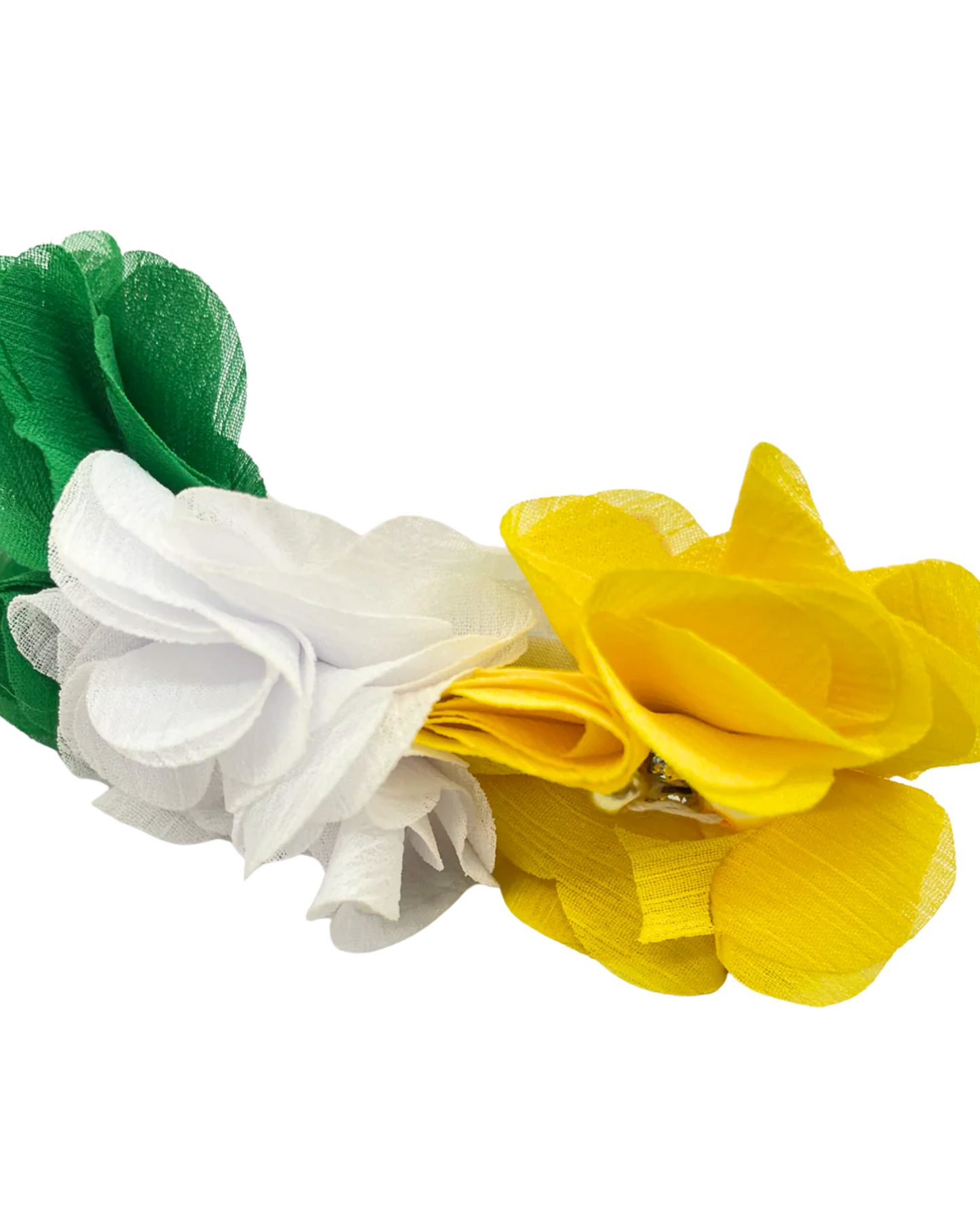 Diadema 3 Flores Chiffon Colores Varios