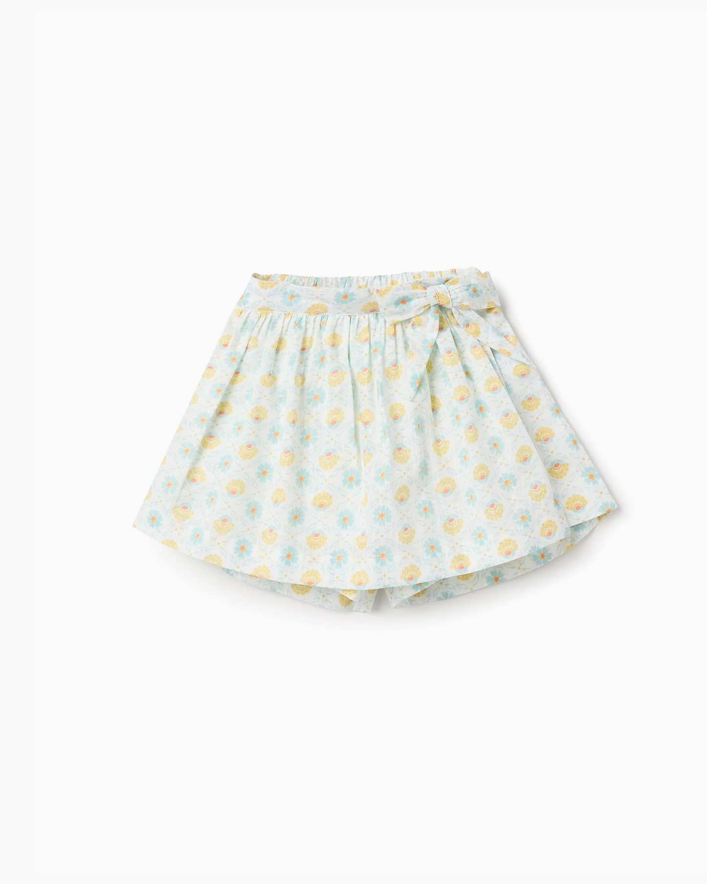 Falda-short de Algodón con Estampado floral para Niña, Multicolor