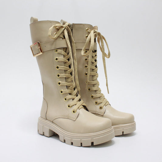 bota tropicana neutra, hebilla oro