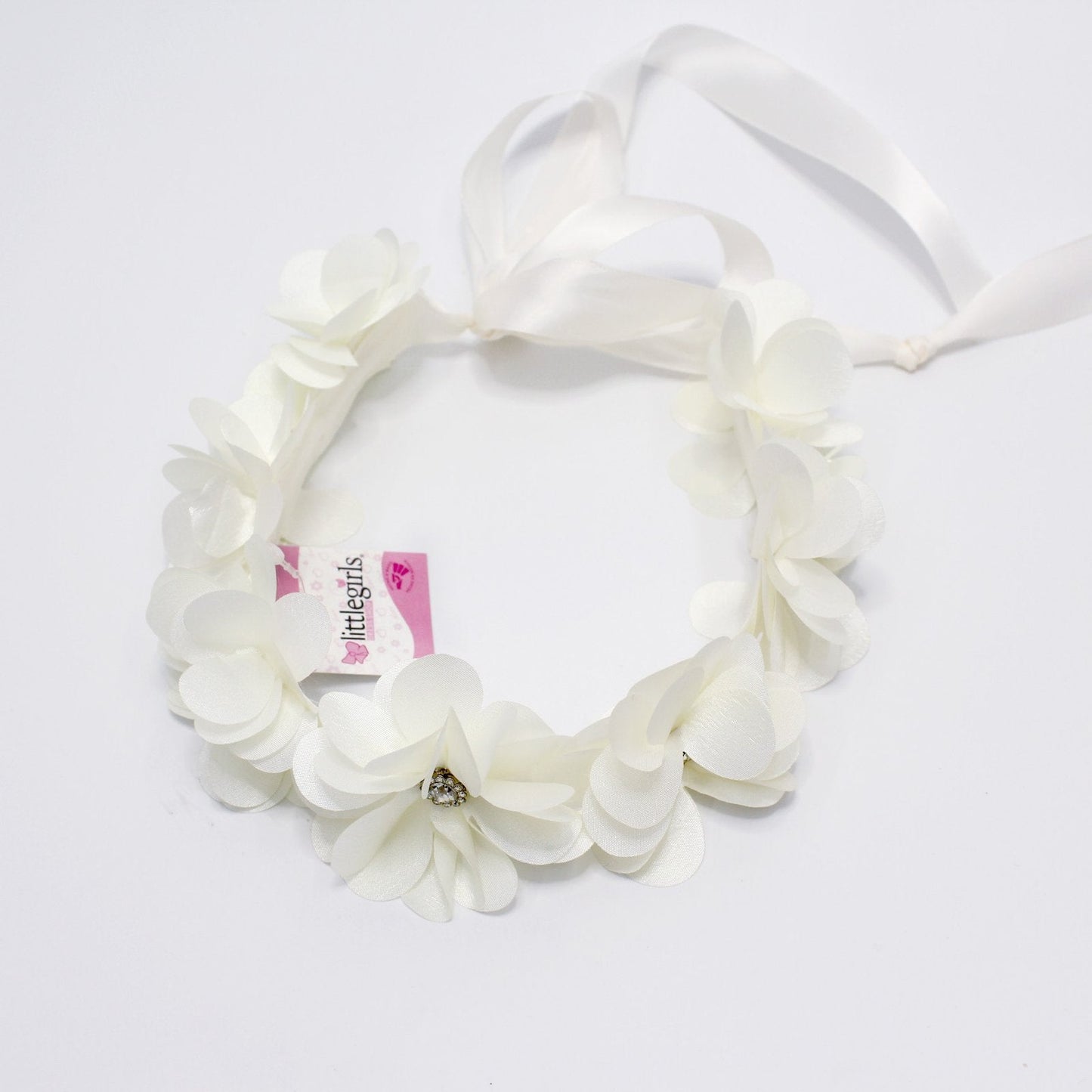 Corona de 7 flores grandes, centro de cristal