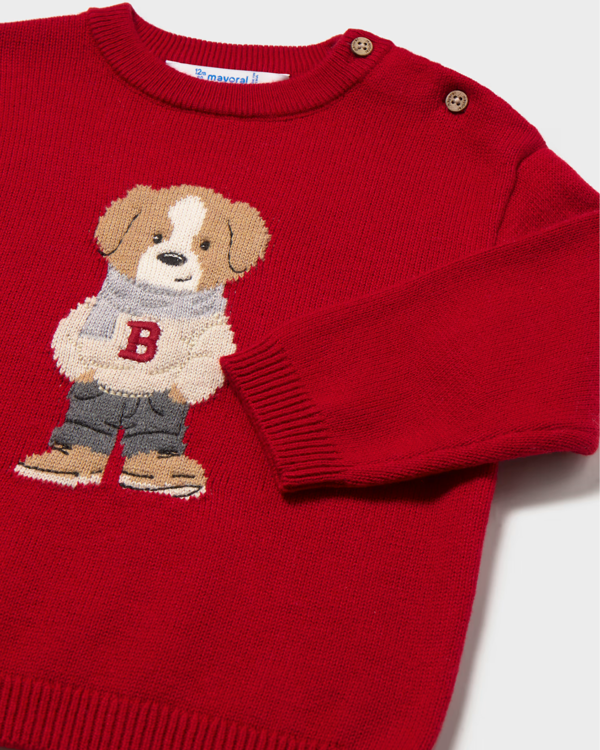 Jersey intarsia rojo bebé, mayoral