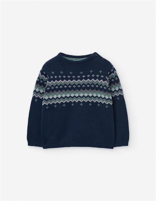 suéter tejido light navy para bebe
