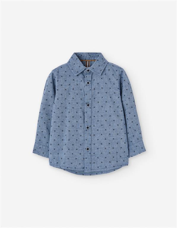 Camisa manga larga azul para bebe