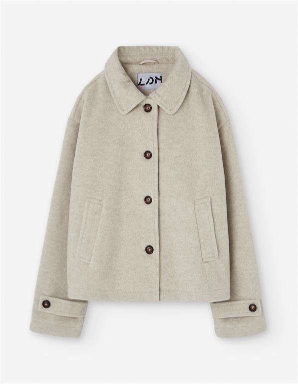 Abrigo lana light beige
