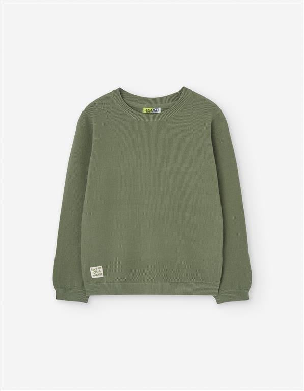 Sweater tejido verde obscuro