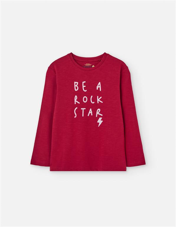 Camiseta manga larga rojo, be a rockstar !