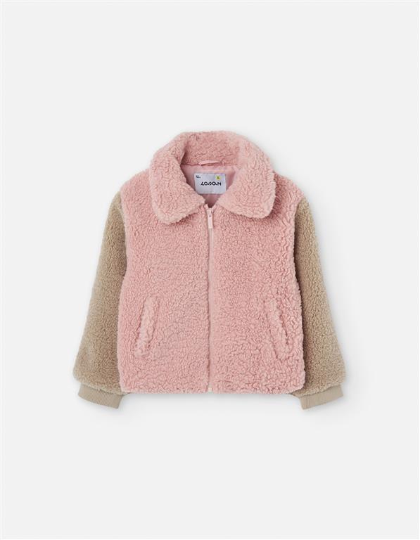 Chaqueta cuello pelo rosa