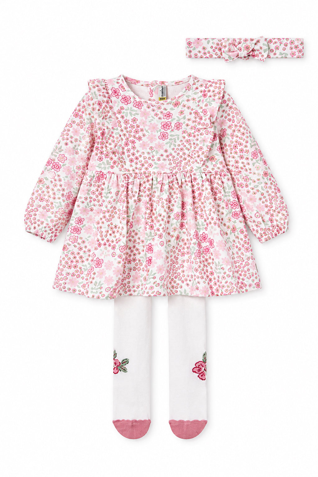 Set vestido y mallas crema