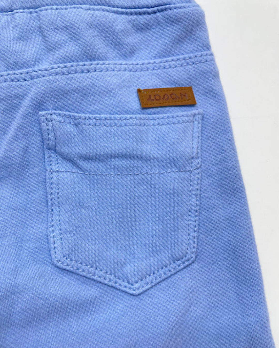 Set camisa palmeras short azul claro