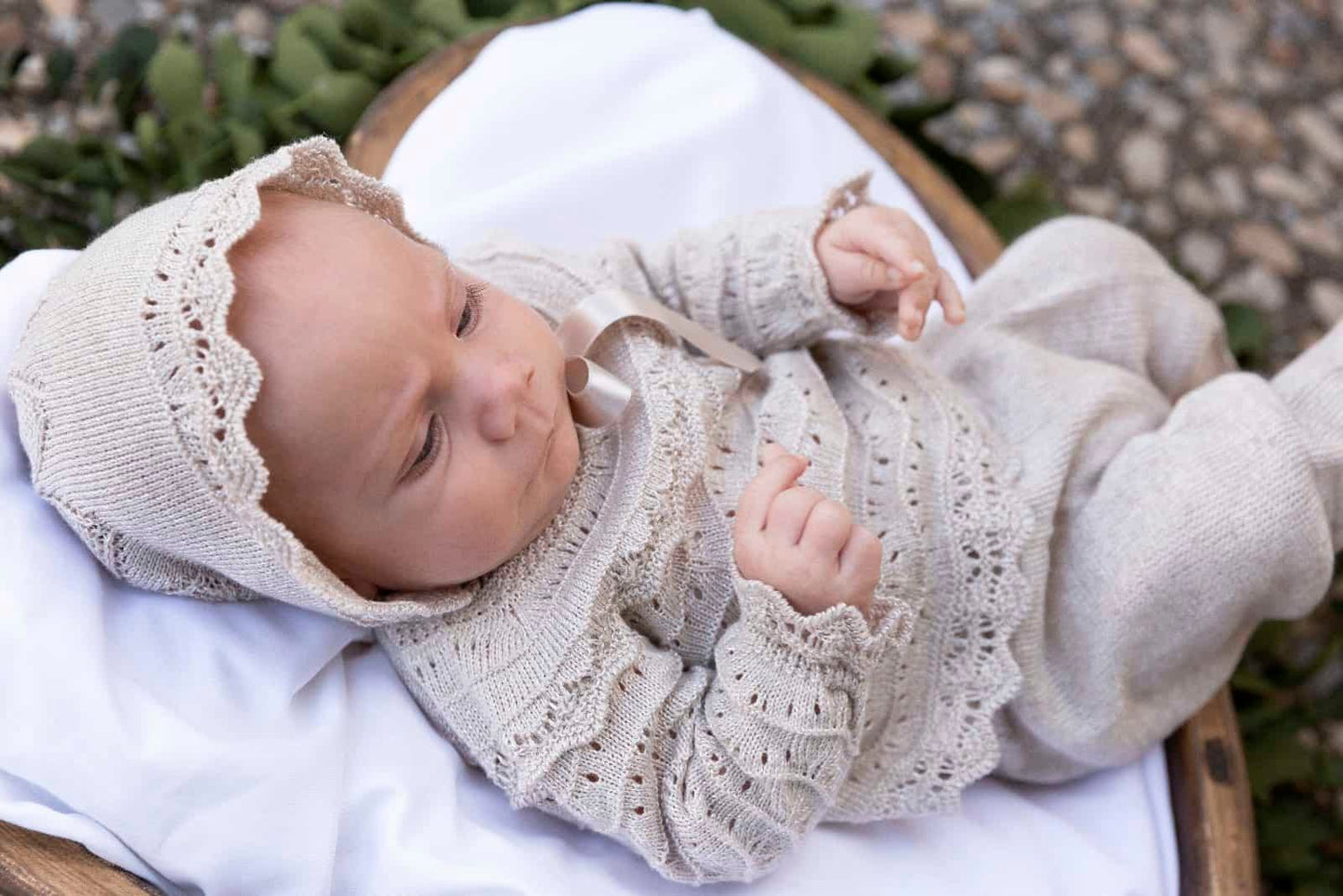 traje dos piezas tejido new born