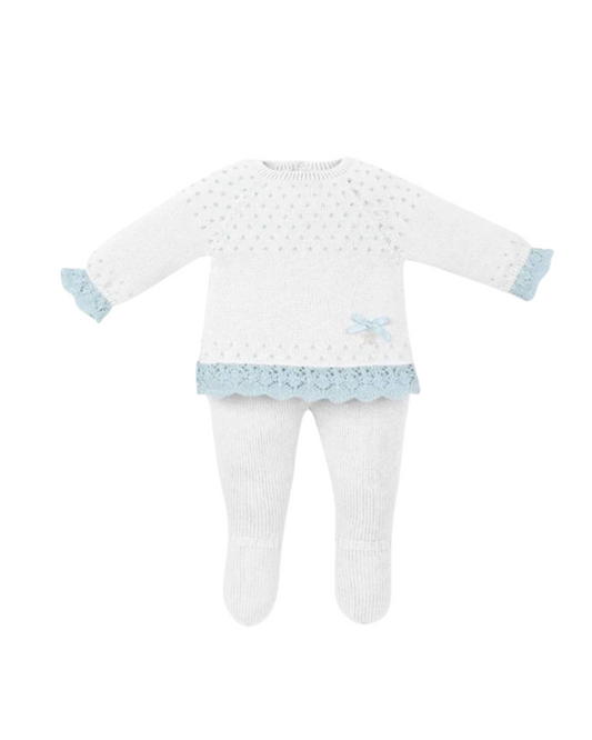 set tejido jersey polaina blanco puntos cielo mac ilusion