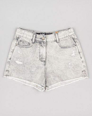 Set 2 piezas short denim gris y camiseta lila