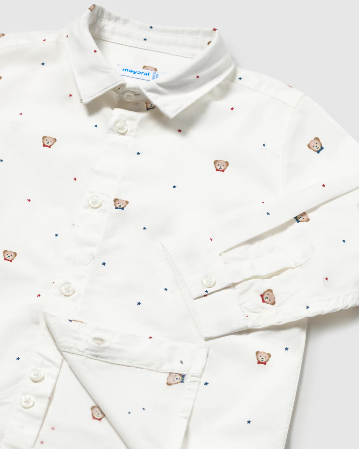 Camisa de manga larga blanco caritas osos