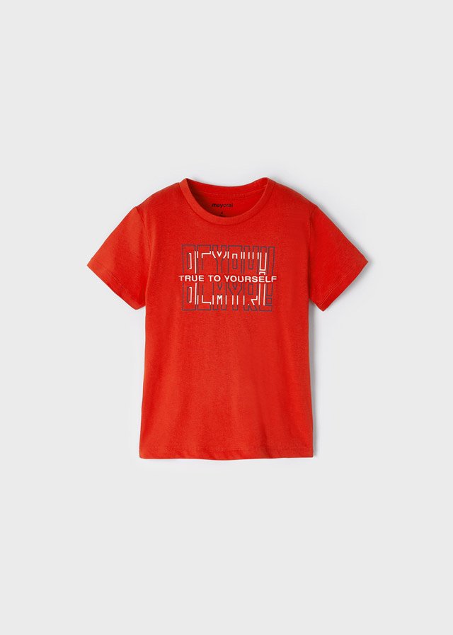 camiseta color rojo print mayoral