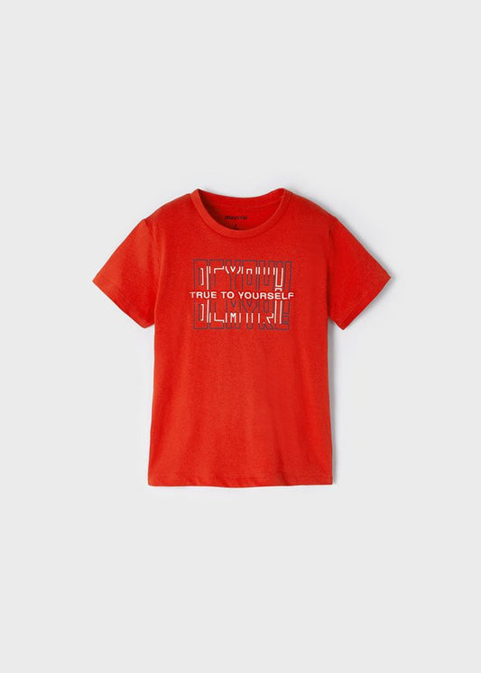 camiseta color rojo print mayoral