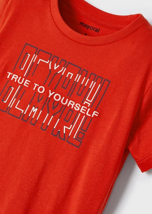 camiseta color rojo print mayoral