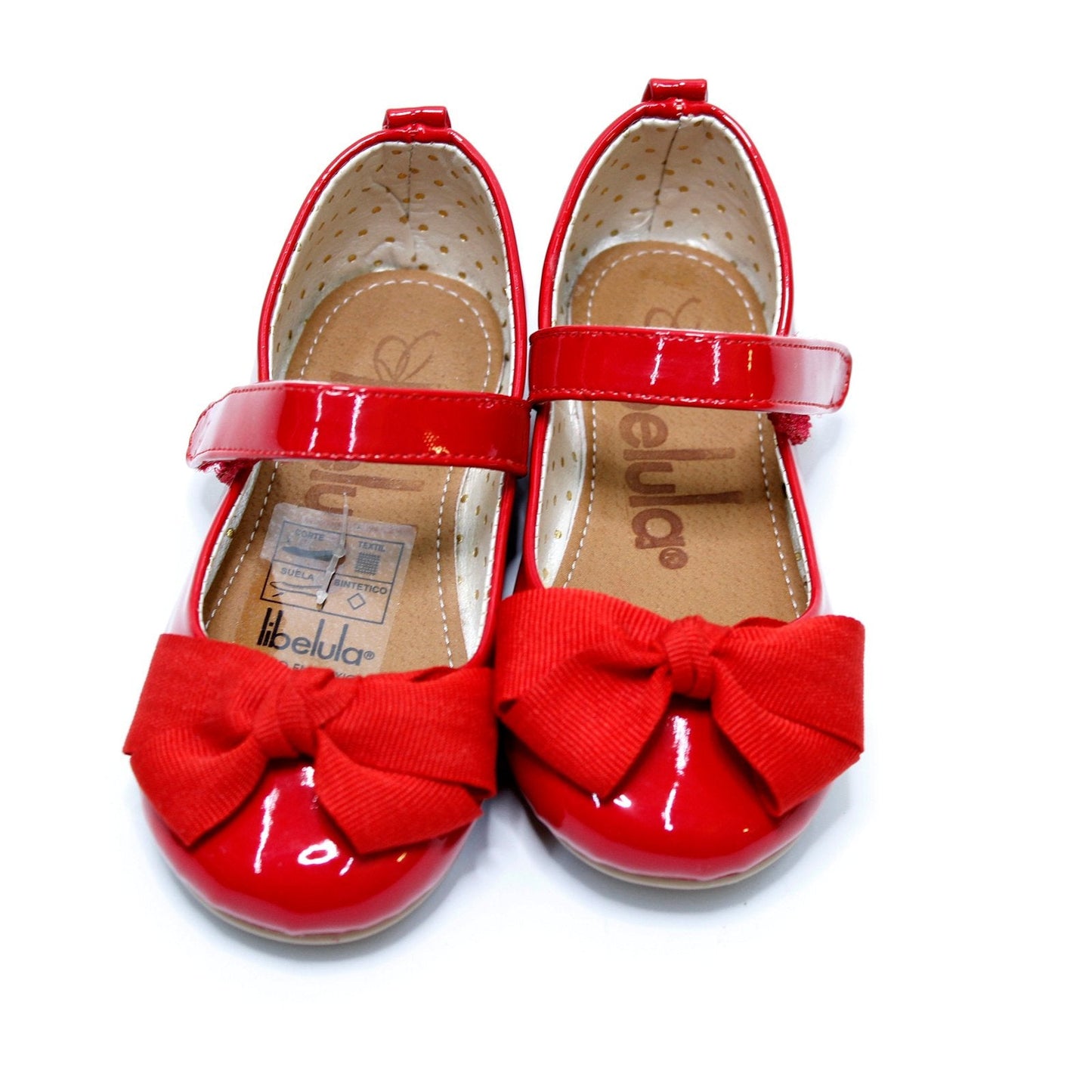 balerina charol rojo, moño listón