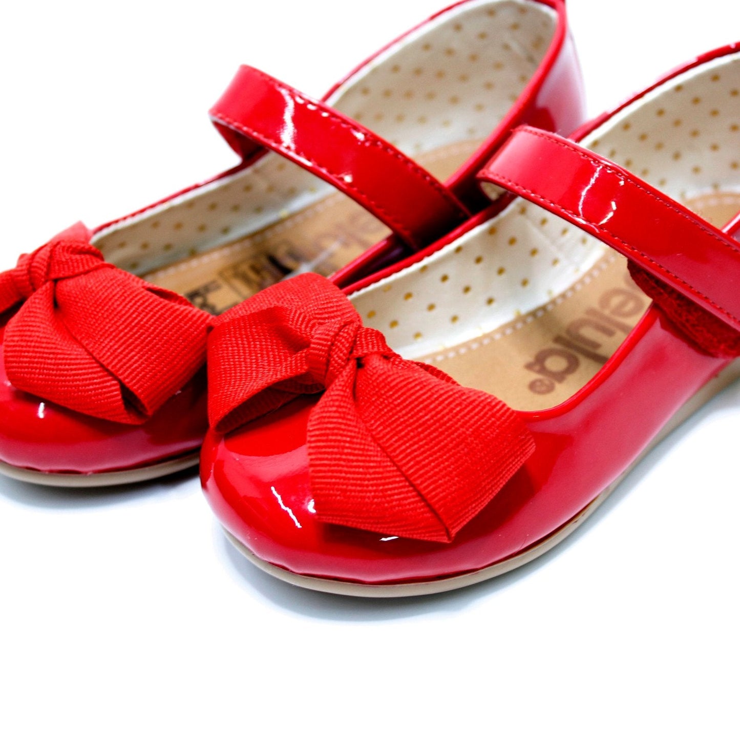 balerina charol rojo, moño listón