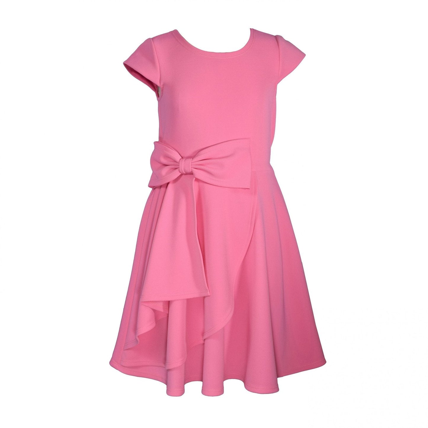 vestido rosa con olan