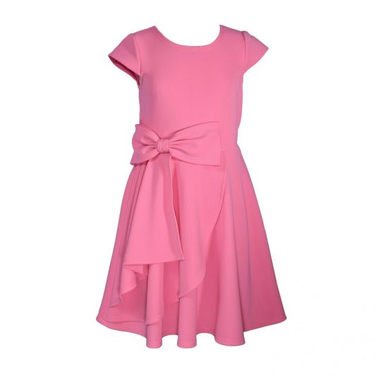 vestido rosa con olan