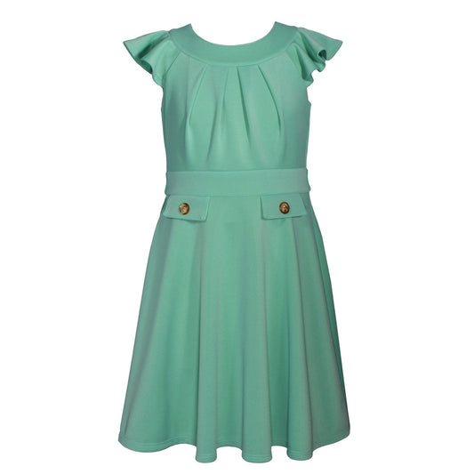 vestido verde esmeralda manga ruffle