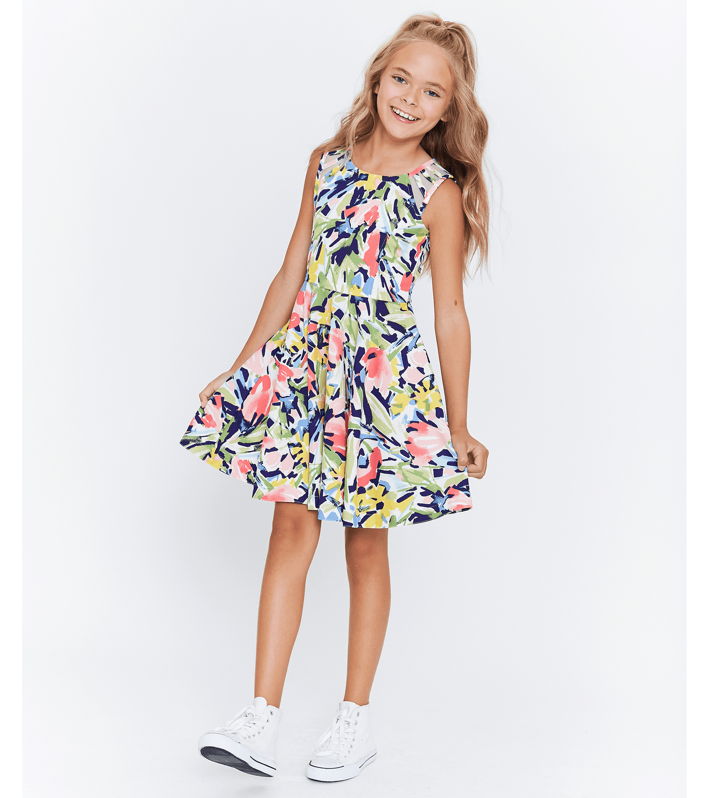 vestido flores marino