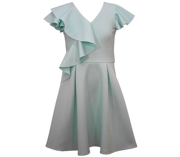 vestido aqua olan de lado