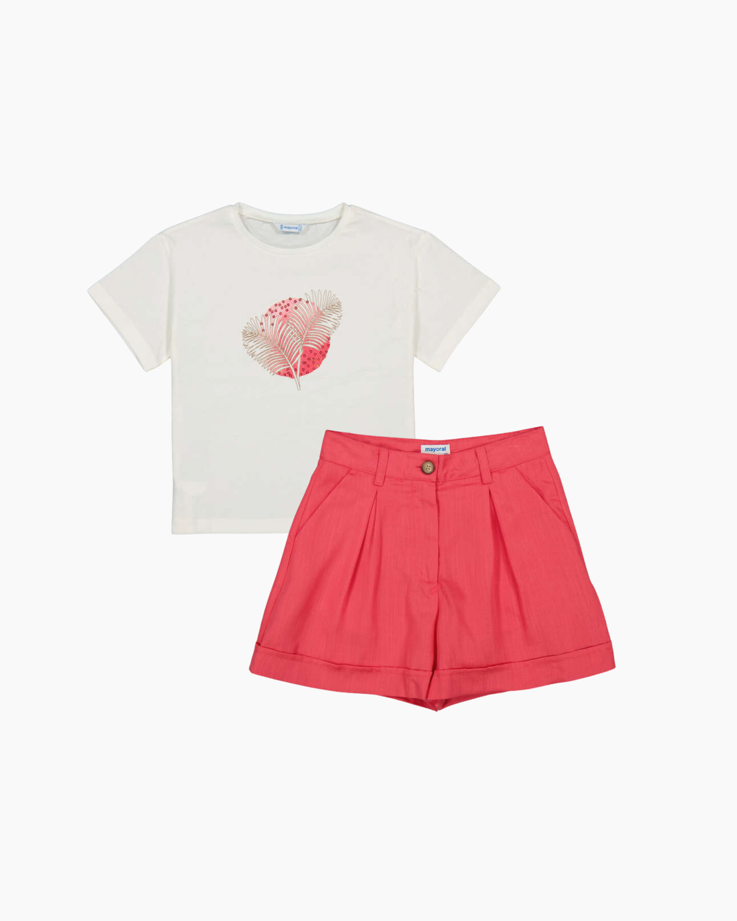 Set blusa y short coral mayoral