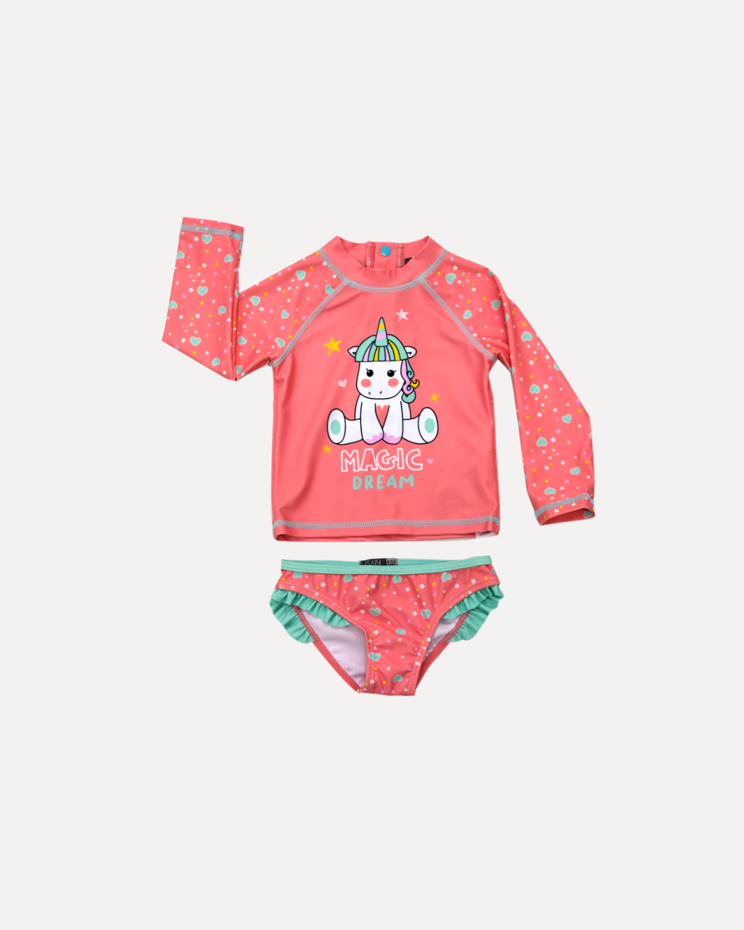 set de baño unicornio UPF40 coral
