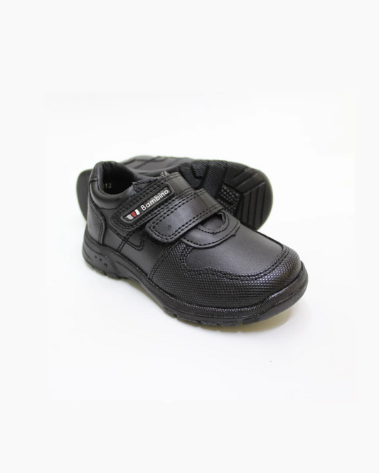 zapato teni escolar con doble velcro color negro