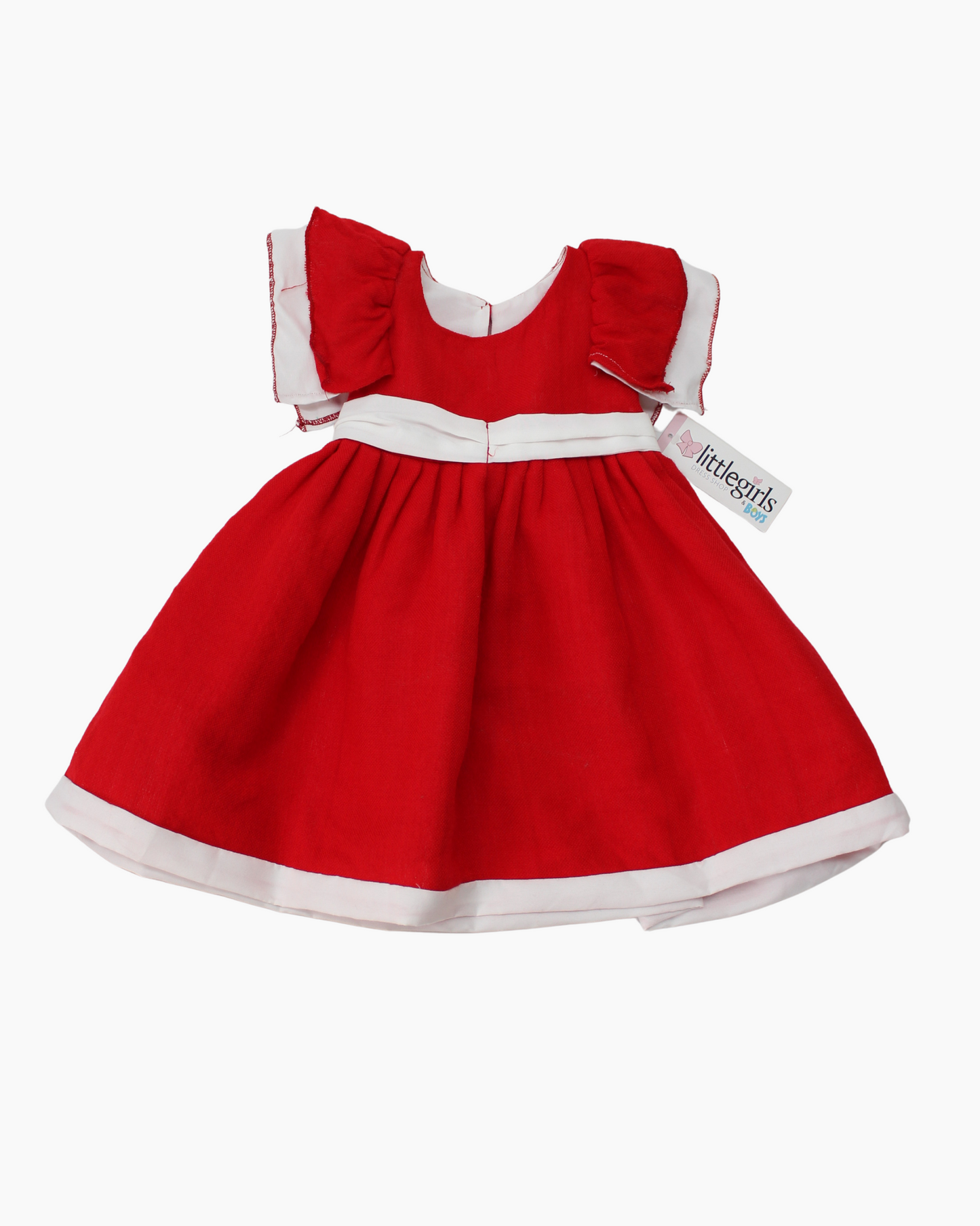 vestido patrio cambaya rojo y blanco